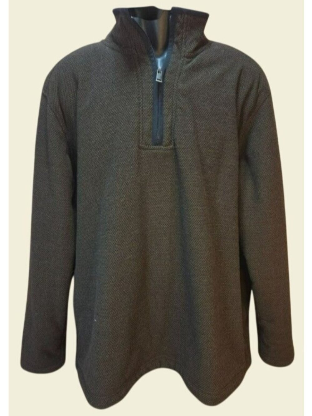Orvis Mens Brown 1/4 Zip Pullover Sherpa Jacket XL